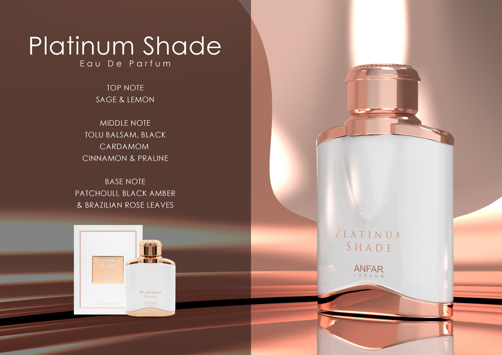 Platinum Shade Women by Anfar London with its fragrance notes